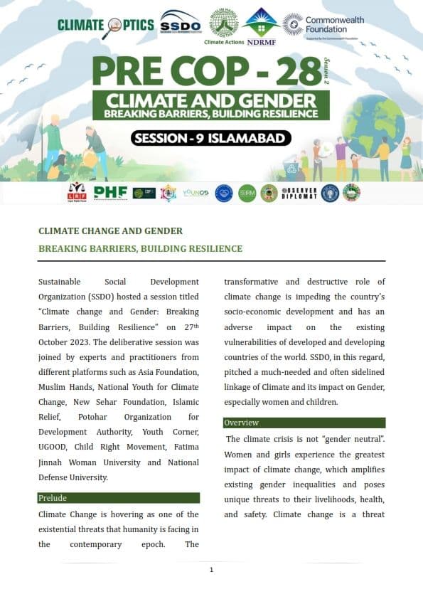CLIMATE CHANGE AND GENDER BREAKING: BARRIERS, BUILDING RESILIENCE